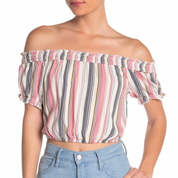 Ten Sixty Sherman Tops - Ten Sixty Sherman Smocked Off The Shoulder Top